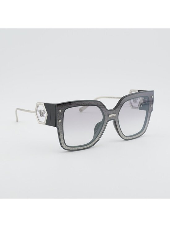 Philipp Plein SPP041M Z42X Sunglasses Black Square Frame, Mirror Lenses main image 9